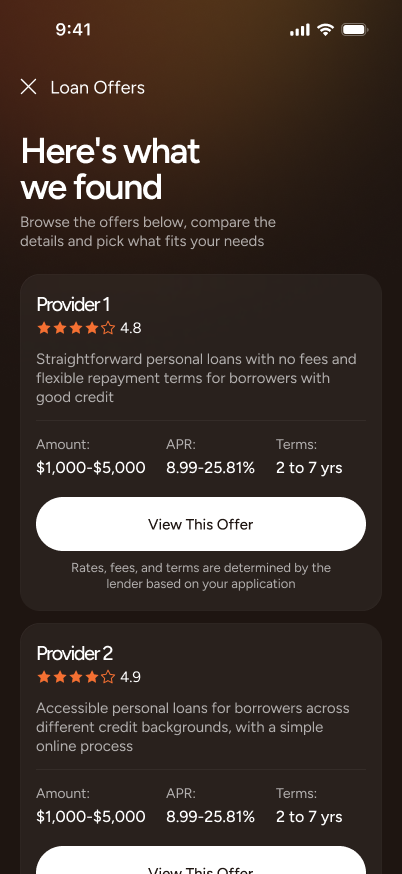 App screen: Here's what we found